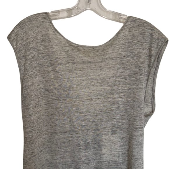 By Malene Birger Analisa T-Shirt XS | NWT Grey Linen Deep V-Back Minimalist Top - Picture 6 of 14